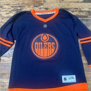 NHL Kids Oilers Blue and Orange Jersey